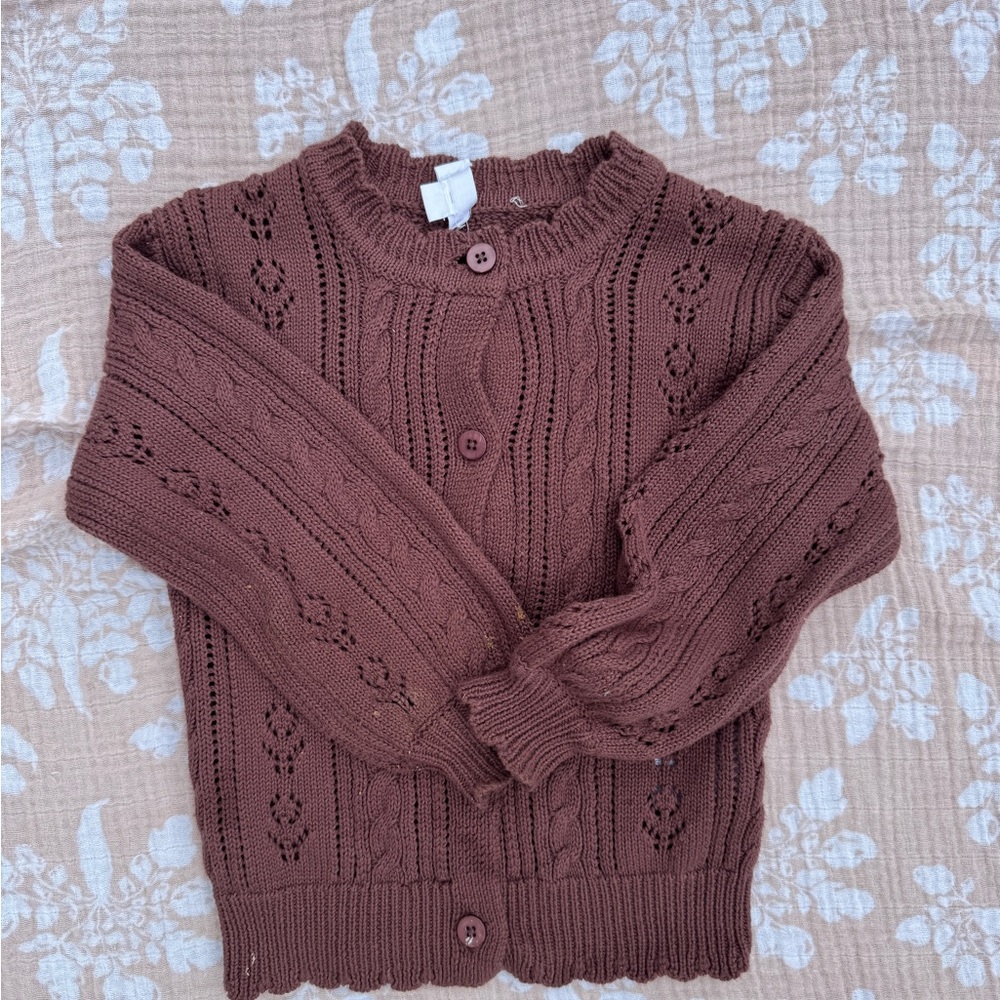 Jamie Kay Burgundy Cable Knit Cardigan